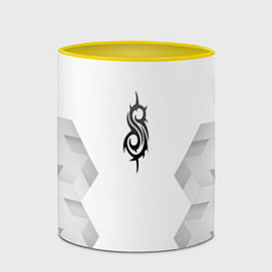 Кружка 3D Slipknot white poly, цвет: 3D-белый + желтый — фото 2