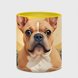 Кружка 3D Бульдог и пальмы, цвет: 3D-белый + желтый — фото 2