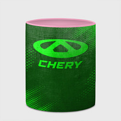 Кружка 3D Chery - green gradient, цвет: 3D-белый + розовый — фото 2