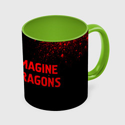 Кружка 3D Imagine Dragons - red gradient по-горизонтали, цвет: 3D-белый + светло-зеленый