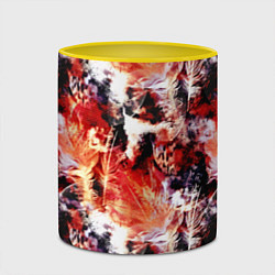 Кружка 3D Огненные перья, цвет: 3D-белый + желтый — фото 2