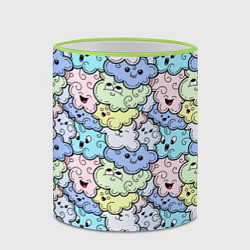 Кружка 3D Милые облачка мультяшные, цвет: 3D-светло-зеленый кант — фото 2