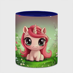 Кружка 3D Единорожка в зеленом лесу, цвет: 3D-белый + синий — фото 2