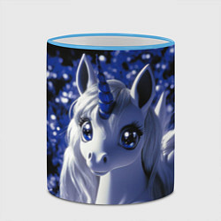 Кружка 3D Единорог - синий рог, цвет: 3D-небесно-голубой кант — фото 2