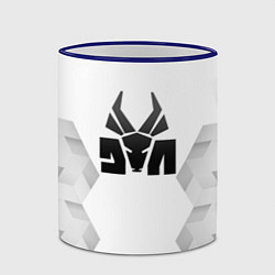 Кружка 3D Die Antwoord white poly, цвет: 3D-синий кант — фото 2