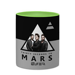 Кружка 3D 30 Seconds to Mars - poster, цвет: 3D-белый + светло-зеленый — фото 2