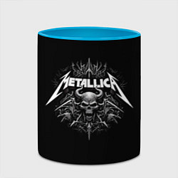 Кружка 3D The horned skull - Metallica, цвет: 3D-белый + небесно-голубой — фото 2