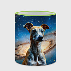 Кружка 3D Уиппет в космосе, цвет: 3D-светло-зеленый кант — фото 2