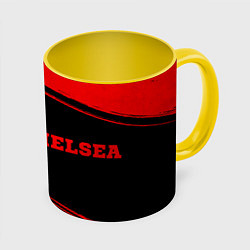 Кружка 3D Chelsea - red gradient по-горизонтали, цвет: 3D-белый + желтый