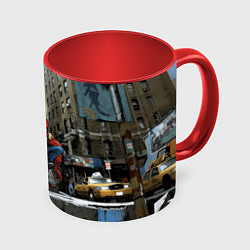 Кружка 3D Spiderman New York city, цвет: 3D-белый + красный