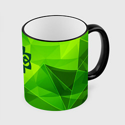 Кружка 3D Breaking Benjamin green poly, цвет: 3D-черный кант