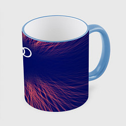 Кружка 3D Audi red energy, цвет: 3D-небесно-голубой кант