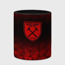 Кружка 3D West Ham red poly, цвет: 3D-белый + черный — фото 2