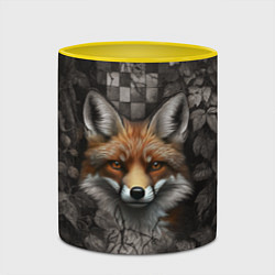 Кружка 3D Внимательный лис, цвет: 3D-белый + желтый — фото 2