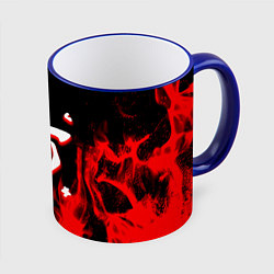 Кружка 3D Doom flame neon, цвет: 3D-синий кант