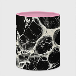 Кружка 3D Бело-черная потертая текстура, цвет: 3D-белый + розовый — фото 2