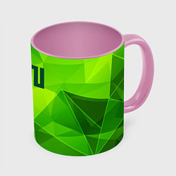 Кружка 3D Gidle green poly, цвет: 3D-белый + розовый