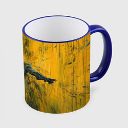 Кружка 3D Бэтмен нарисованный кистью, цвет: 3D-синий кант