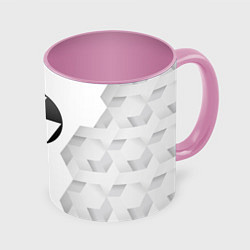Кружка 3D Fallout white poly, цвет: 3D-белый + розовый