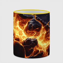 Кружка 3D Золотая лава текстура, цвет: 3D-желтый кант — фото 2