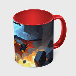 Кружка 3D Бэтмен в прыжке, цвет: 3D-белый + красный