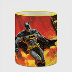 Кружка 3D Бэтмен застыл в воздухе, цвет: 3D-желтый кант — фото 2
