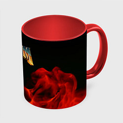 Кружка 3D Doom огненная текстура, цвет: 3D-белый + красный