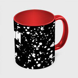 Кружка 3D Doom белые краски всплеск, цвет: 3D-белый + красный
