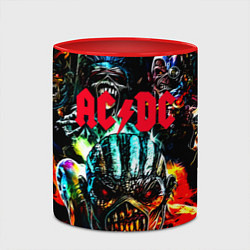 Кружка 3D ACDC рок монстры, цвет: 3D-белый + красный — фото 2