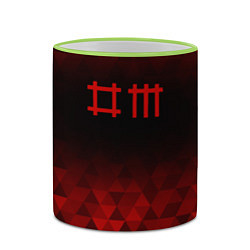 Кружка 3D Depeche Mode red poly, цвет: 3D-светло-зеленый кант — фото 2