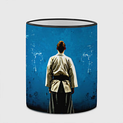 Кружка 3D Айкидоист на синем, цвет: 3D-черный кант — фото 2
