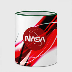 Кружка 3D Nasa абстрактные полосы, цвет: 3D-зеленый кант — фото 2