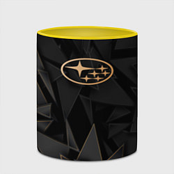 Кружка 3D Subaru golden poly, цвет: 3D-белый + желтый — фото 2