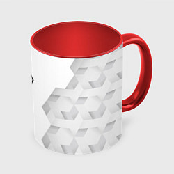 Кружка 3D Skyrim white poly, цвет: 3D-белый + красный