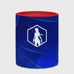 Кружка 3D Tomb Raider blue poly, цвет: 3D-белый + красный — фото 2