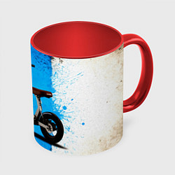 Кружка 3D Самокат с сиденьем, цвет: 3D-белый + красный