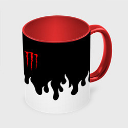Кружка 3D Monster energy red logo, цвет: 3D-белый + красный