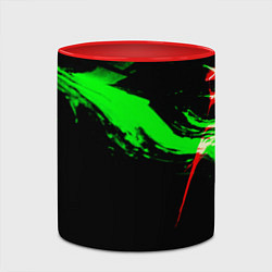 Кружка 3D Color black green red, цвет: 3D-белый + красный — фото 2