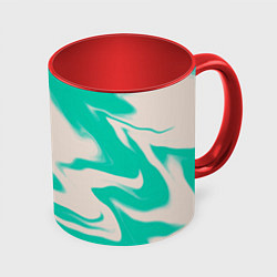 Кружка 3D Color white turquoise, цвет: 3D-белый + красный