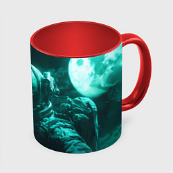 Кружка 3D Скелет в космосе, цвет: 3D-белый + красный