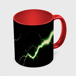 Кружка 3D Lightning yellow текстура, цвет: 3D-белый + красный