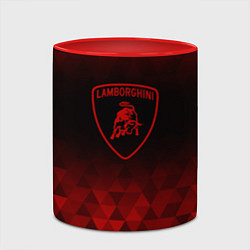 Кружка 3D Lamborghini red poly, цвет: 3D-белый + красный — фото 2