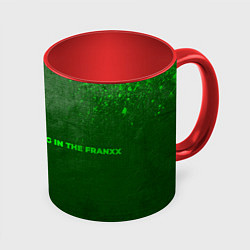 Кружка 3D Darling in the FranXX - green gradient по-горизонт, цвет: 3D-белый + красный