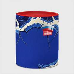 Кружка 3D Russia blue abstract, цвет: 3D-белый + красный — фото 2