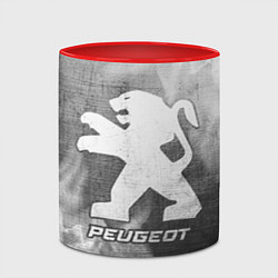 Кружка 3D Peugeot - grey gradient, цвет: 3D-белый + красный — фото 2