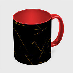 Кружка 3D Color yellow line, цвет: 3D-белый + красный