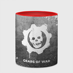 Кружка 3D Gears of War - grey gradient, цвет: 3D-белый + красный — фото 2