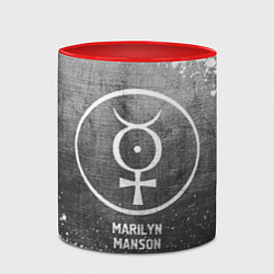 Кружка 3D Marilyn Manson - grey gradient, цвет: 3D-белый + красный — фото 2