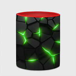 Кружка 3D Зеленая неоновая броня, цвет: 3D-белый + красный — фото 2