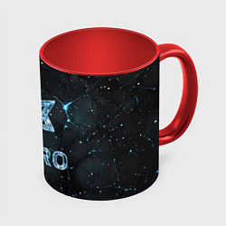 Кружка 3D Astro логотип из синего стекла, цвет: 3D-белый + красный